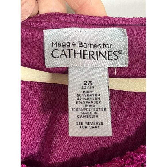 Catherines Floral Top 2X Pink Coquette Feminine Boho Western Retro 80s Workwear - Picture 2 of 11